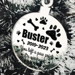 Personalised Pet Memorial Christmas Tree Bauble Decoration 