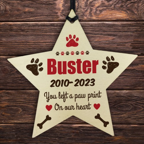 Personalised Dog Memorial Wooden Christmas Tree Decoration