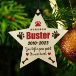 Personalised Dog Memorial Wooden Christmas Tree Decoration