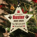 Personalised Dog Memorial Wooden Christmas Tree Decoration