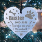 Personalised Pet Memorial Christmas Tree Bauble Decoration Heart