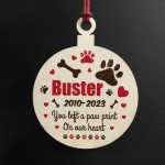 Personalised Dog Memorial Christmas Tree Bauble Pet Loss Decor