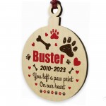 Personalised Dog Memorial Christmas Tree Bauble Pet Loss Decor