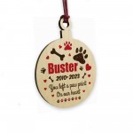 Personalised Dog Memorial Christmas Tree Bauble Pet Loss Decor