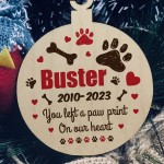 Personalised Dog Memorial Christmas Tree Bauble Pet Loss Decor