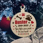 Personalised Dog Memorial Christmas Tree Bauble Pet Loss Decor