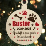 Personalised Dog Memorial Christmas Tree Bauble Pet Loss Decor