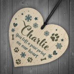 Personalised Pets Dog Memorial Bauble Wooden Heart Ornament