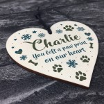 Personalised Pets Dog Memorial Bauble Wooden Heart Ornament