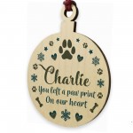 Personalised Pet Memorial For Dog Cat Tribute Plaque Wooden Baub