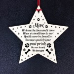 Personalised Pet Memorial Christmas Tree Bauble Wooden Star