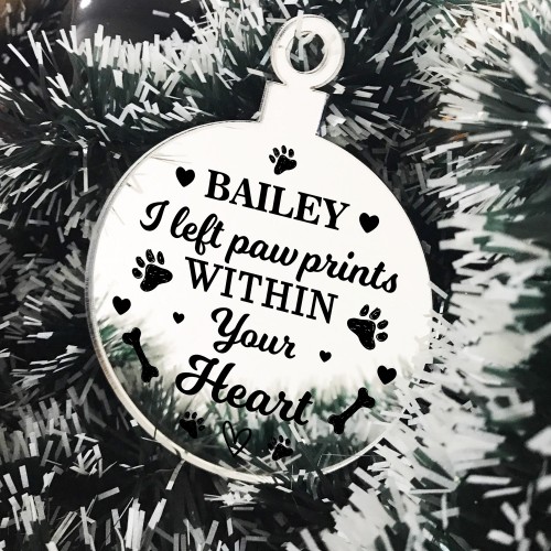 Dog Memorial Engraved Christmas Ornament Dog Memorial Gifts