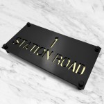 House Sign Door Number Laser Engraved Personalised Address Sign