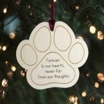 Pet Dog Cat Memorial Bauble Engaved Wooden Bauble Tree Ornament