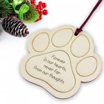 Pet Dog Cat Memorial Bauble Engaved Wooden Bauble Tree Ornament