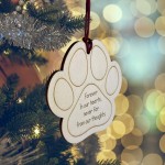 Pet Dog Cat Memorial Bauble Engaved Wooden Bauble Tree Ornament