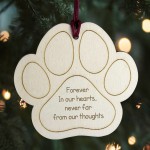 Pet Dog Cat Memorial Bauble Engaved Wooden Bauble Tree Ornament