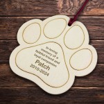 Personalised Pet Memorial Wooden Paw Print Decoration Dog Puppy