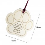 Personalised Pet Memorial Wooden Paw Print Decoration Dog Puppy