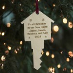 First Christmas in Our New Home Bauble Personalised Wooden Key