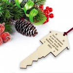 First Christmas in Our New Home Bauble Personalised Wooden Key