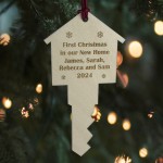 First Christmas in Our New Home Bauble Personalised Wooden Key