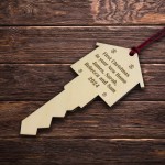 First Christmas in Your New Home Bauble Personalised Wooden Key