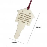 First Christmas in Your New Home Bauble Personalised Wooden Key