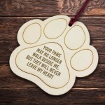 Pet Memorial Christmas Tree Decoration Engraved Wooden Paw Print