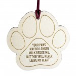 Pet Memorial Christmas Tree Decoration Engraved Wooden Paw Print