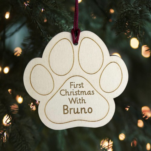 Personalised First Christmas With Dog, Dog Christmas Bauble Gift