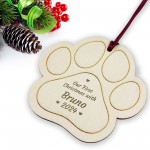 Personalised Dog Pet First Christmas Tree Decoration Bauble