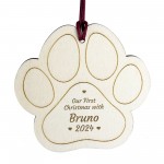 Personalised Dog Pet First Christmas Tree Decoration Bauble