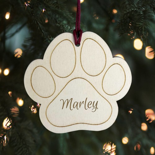 Personalised Dog Christmas Tree Decorations Wooden Engraved Pet