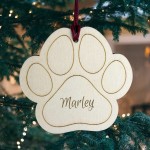 Personalised Dog Christmas Tree Decorations Wooden Engraved Pet