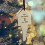 First Christmas in New Home Bauble Wooden Engraved New Home