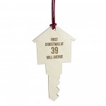 First Christmas in New Home Bauble Wooden Engraved New Home