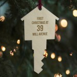 First Christmas in New Home Bauble Wooden Engraved New Home