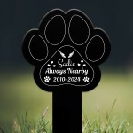 Personalised Pet Memorial Plaque Always Nearby Dog Cat Memorial 