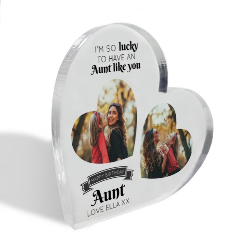 Gifts for AUNT AUNTIE Birthday Personalised Acrylic Heart