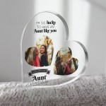 Gifts for AUNT AUNTIE Birthday Personalised Acrylic Heart