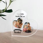 Gifts for BROTHER Birthday Personalised Acrylic Heart Plaque