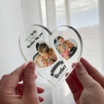 Gifts for BROTHER Birthday Personalised Acrylic Heart Plaque