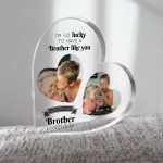 Gifts for BROTHER Birthday Personalised Acrylic Heart Plaque