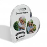 Gifts for GRANDAD Birthday Personalised Acrylic Heart Plaque