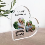 Gifts for GRANDAD Birthday Personalised Acrylic Heart Plaque