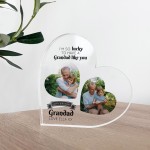 Gifts for GRANDAD Birthday Personalised Acrylic Heart Plaque