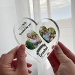 Gifts for GRANDAD Birthday Personalised Acrylic Heart Plaque