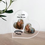 Gifts for MUM Birthday Personalised Acrylic Heart Plaque