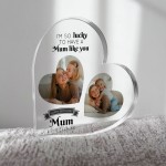 Gifts for MUM Birthday Personalised Acrylic Heart Plaque